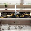 1 Pezzo Tappetino Assorbente per Lavello Faucet, Tappetino Drenante, Lavello Cucina Bagno, Tappetino Drenante per Piano di Lavoro, Modello Marmo Nero Dorato