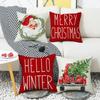 Christmas Series Sofa Pillow Cover Santa Claus Living Room Bedroom Bedside Cushion Cover Sofa Cover