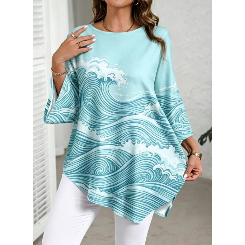 Plus Size Women's Printed Top / Casual Elegant Ladies Top