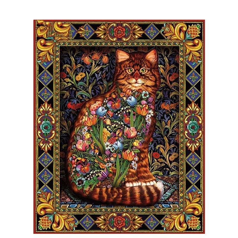 5D Diy Diamond Embroidery Animal Full Round Diamond Painting Cat Diamond Mosaic Cross Stitch Handmade Gift