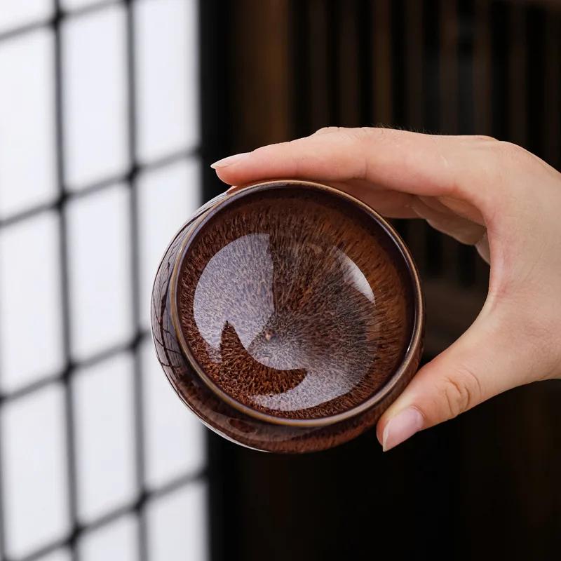 Kiln Transformation Retro Construction Tea Cup Tea Bowl Kung Fu Tea Cup Owner's Tea Cup Ceramic Gift Box Tea Set Tea Cup