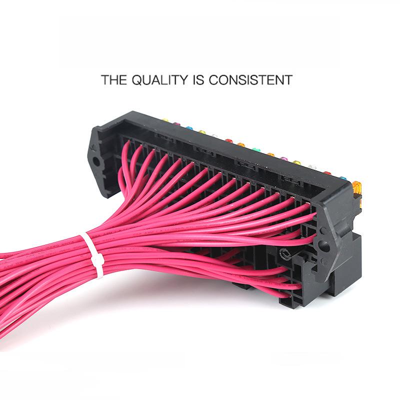 Kit cutie de relee pentru siguranțe pentru barcă de 12 V, 15 căi, 4 relee, ansamblu multi-circuit, suport pentru siguranțe cu 15 fante, cu relee, siguranțe pentru camion auto auto