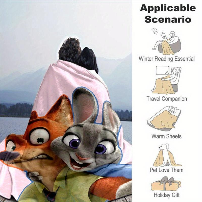 1pc, Zootopia Nick & Judy Blanket Soft Throw for Home Decor, Couch Cover, Travel, Camping, Car, Beach, Office Nap Perfect Gift for Friends