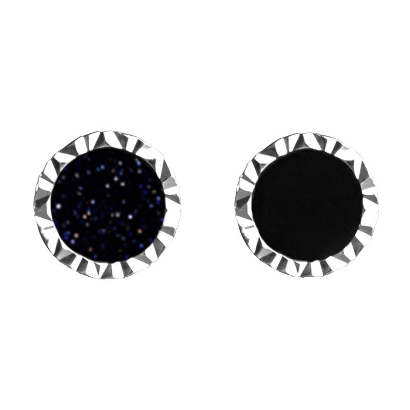 Schwarzer Achat Ohrclips für Männer ohne Piercing: Trendige, sichere Fake-Ohrringe im Hip-Hop-Stil mit hochwertigem Temperament