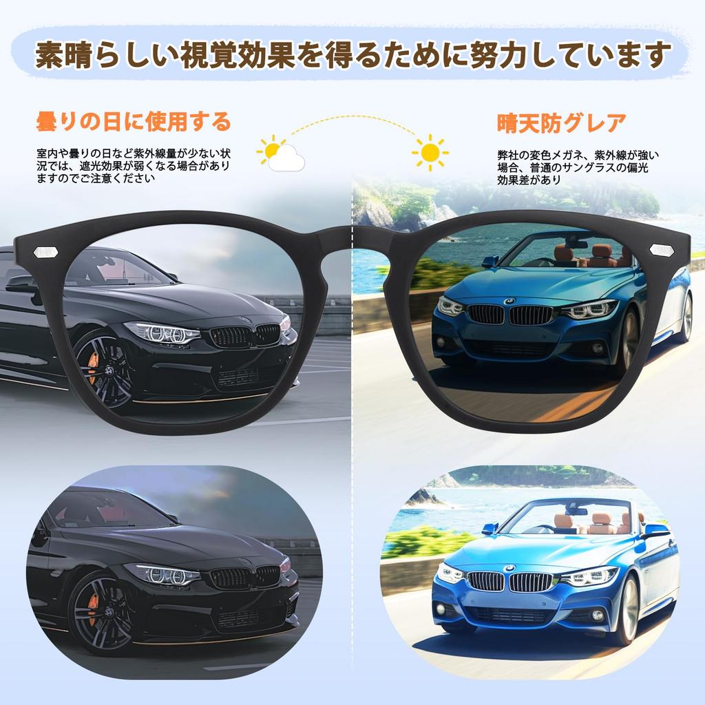 [Uacllcau] Photochromic Polarized Sunglasses for Men and Women - UV Protection, Tinted Lenses, Suitable for Golf, Driving, Fishing, Running,