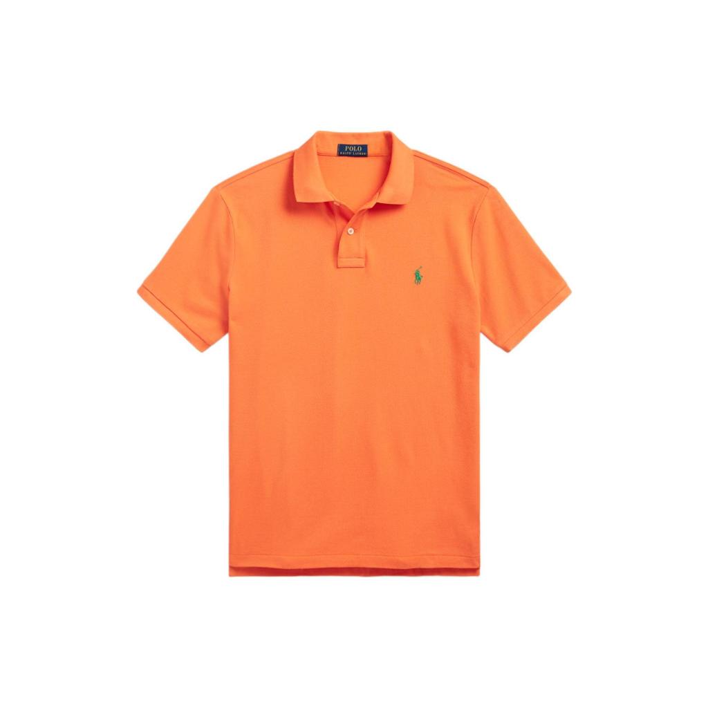 Polo Ralph Lauren SS23 Solid Color Short Sleeve Polo Shirt Men Tops Orange MNPOKNI1N822250-820