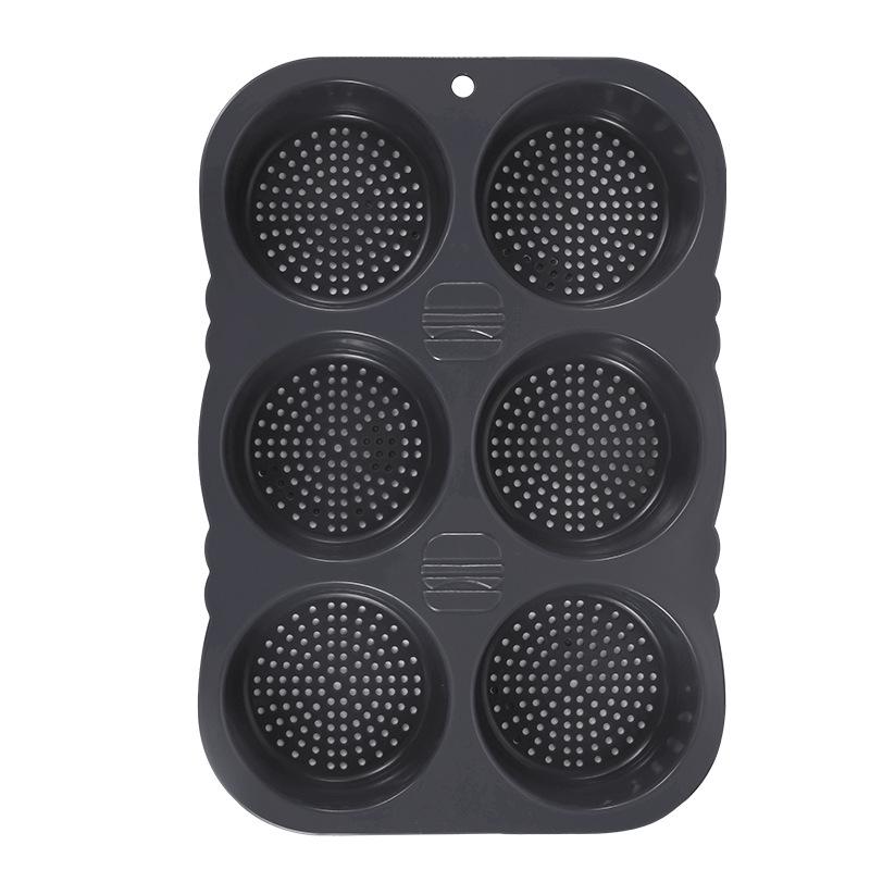 High-Temperature Resistant Silicone Burger and Bread Mold with Perforations