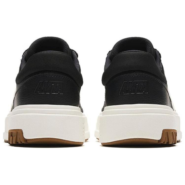 Anta A Dao Slip Resistant Cushioning Low Top Skateboard Shoes Men's Black White 112348071-2