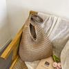 Summer Boho Woven Bag With Zipper Closure For Beach And Casual Use