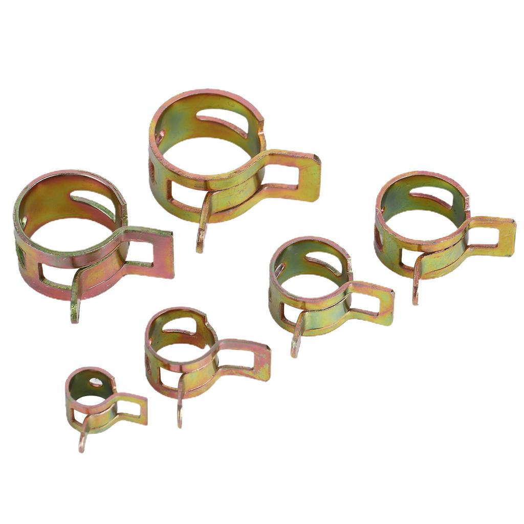 60pcs/Set Fuel Line Clamps Stainless Steel Tubing Pipe Spring Clips 6/9/10/12/14/15mm