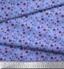 Soimoi Purple Japan Crepe Satin Fabric Flower Artistic Decor Fabric Printed Metre 42 Inch