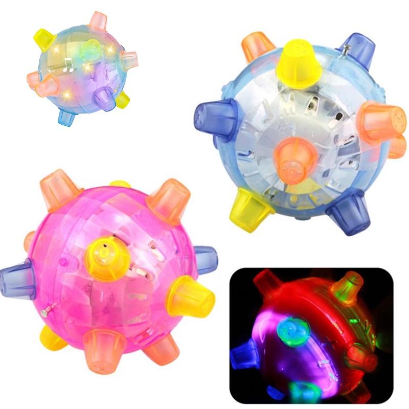 Creative Children's Glow Toy Flashing Bouncing Ball With Colorful Lights And Sound Effects