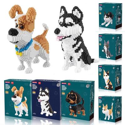 Nové malé kostky Husky Roztomilý model psa Plastové Stavebnice Kostky Vzdělávací Dětské Hračky Kreslené figurky kočky Dárky
