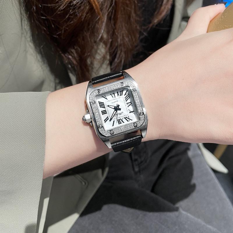 Elegant Women'S Watch, Square-Shaped, Lightweight Luxury Swiss Watch, Fashionable Quartz Wristwatch, A Perfect Gift For Women.