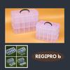 RegiProb Clear Storage Case, 3 Tiers, Toys, Small Items, Parts, Grid, 32cm x 18cm x 24.5cm (Large)