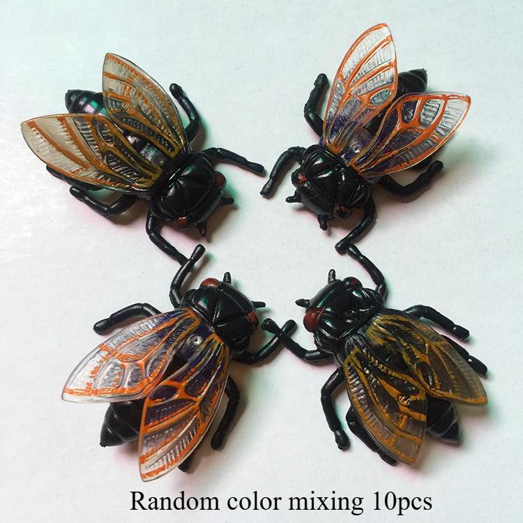 

10pcs Simulation Cicada Novelty Ornament, Halloween Toy Model Ornament, Halloween Gift, Office, Furniture Ornament Statues