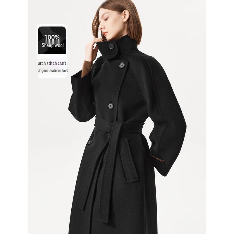 Langzi Women's French Wool Blend Double-Faced Coat
