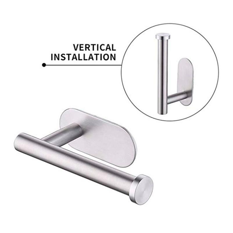 Adhesive Toilet Paper Roll Holder 304 Stainless Steel Wall Mounted Tissue Towel Bath Ball Holder Rack for Kitchen Bathroom
