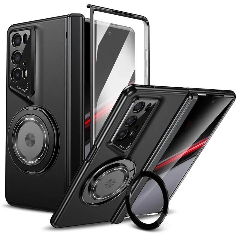 Magnetic Hinge Holder Phone Case for Honor Magic V2 RSR VS3 V3 V5 Screen Glass All Inclusive Folding Stand Shockproof Cover