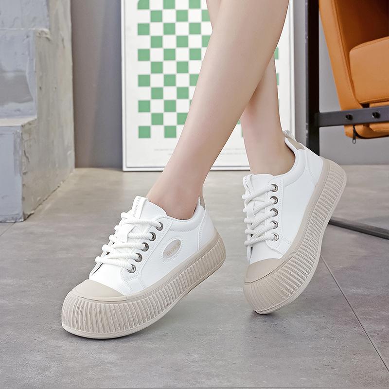 

Little White Shoes Women s 2025 New Popular Shoes Women s Board Shoes Casual Sports Lightweight Fashion Bread Shoes Women 2612 40