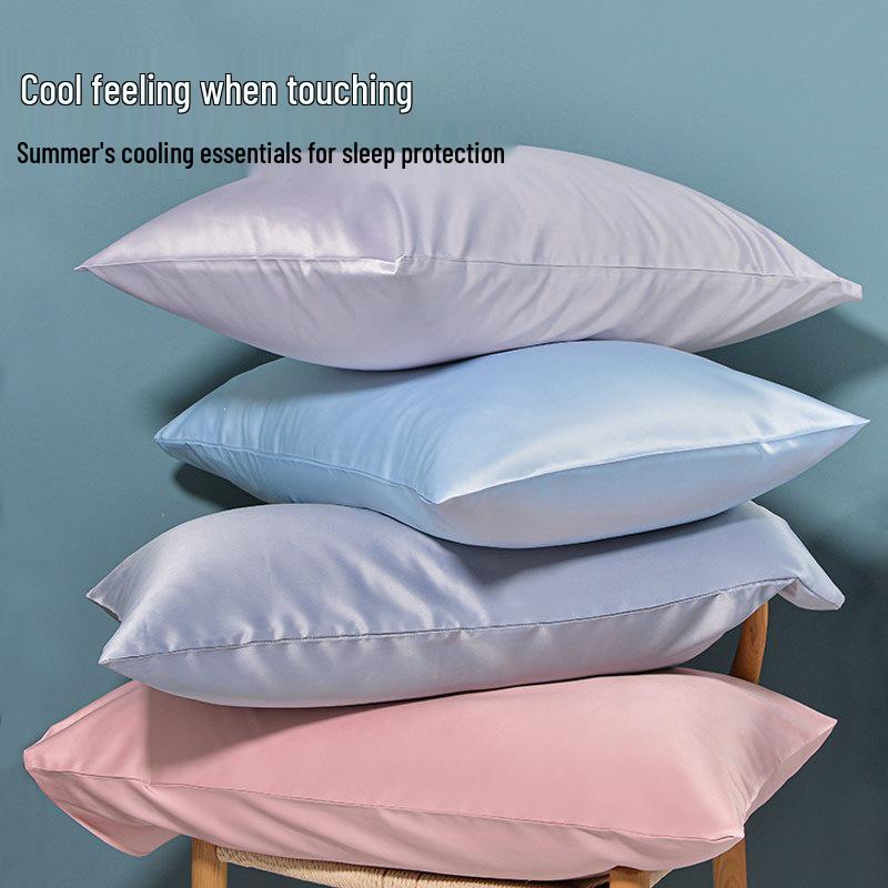 Summer Ice Silk Pillowcase Set – Free Shipping, Includes Men's 48cmx74cm Pillow Core and Three-Piece Set