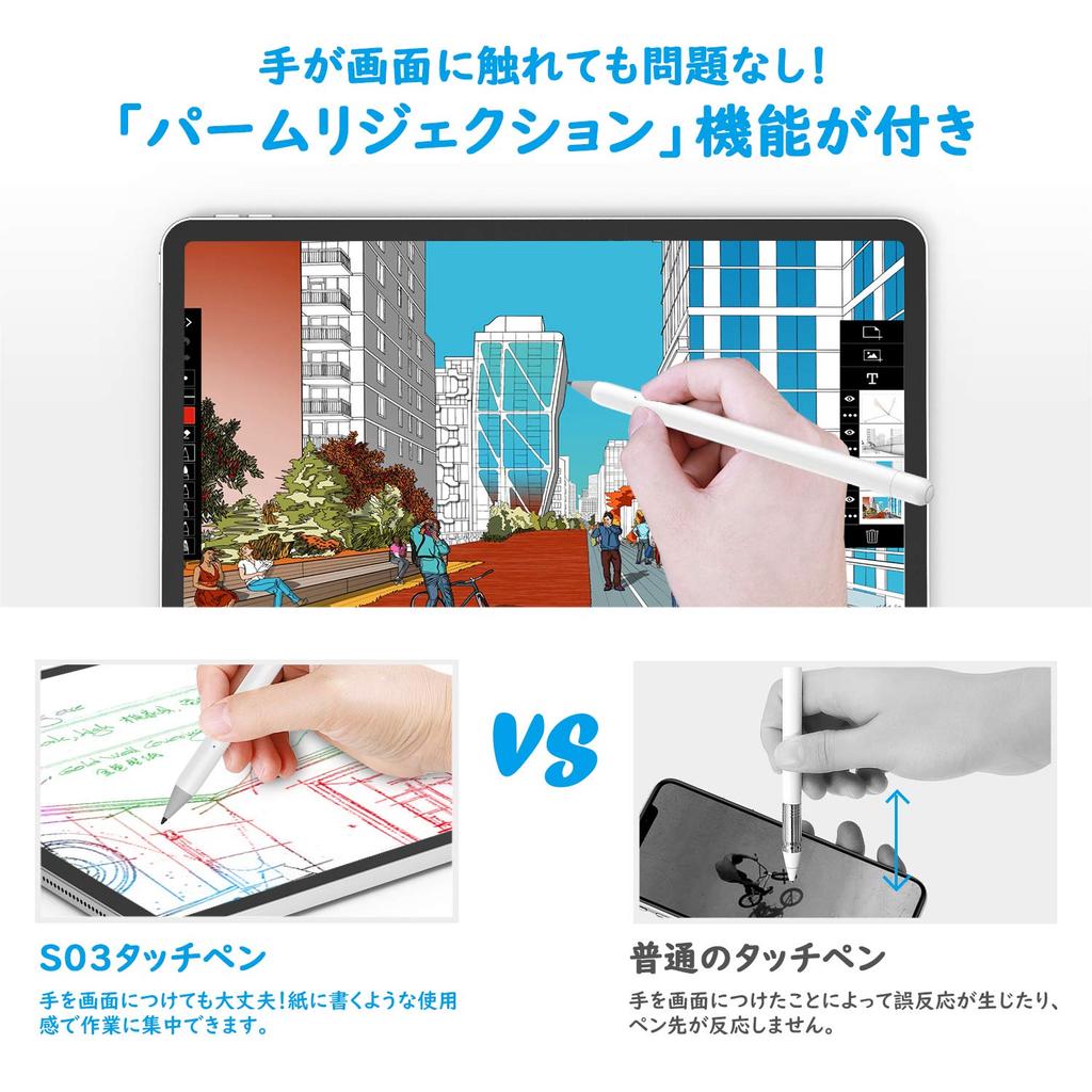 USGMoBi Stylus Pen for iPad, Palm Rejection, Auto Sleep Function, High Sensitivity, 1mm Ultra-Fine Tip, No Lag, USB Rechargeable, Compatible with iPad