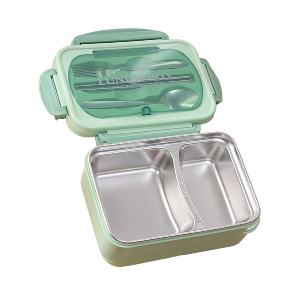 Portable Lunch Box 304 Stainless Steel Leakproof Divided Food Containers with Spoon and Chopsticks