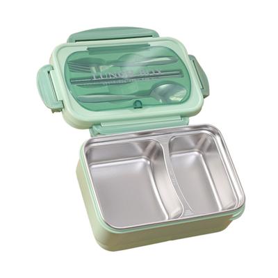 Portable Lunch Box 304 Stainless Steel Leakproof Divided Food Containers with Spoon and Chopsticks