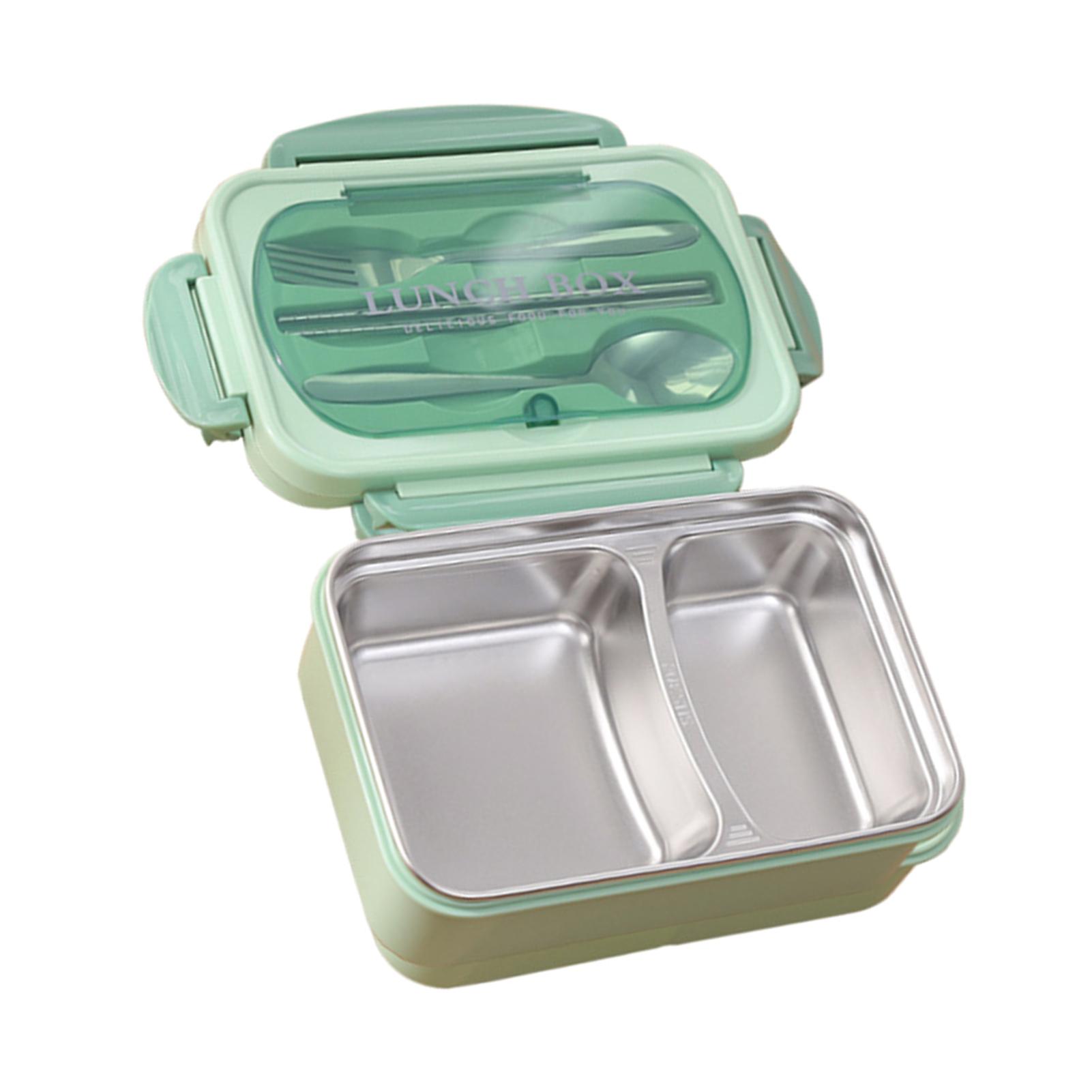 Food Containers Lunch Box Portable Lunch Box 304 Stainless Steel Leakproof Divided Food Containers with Spoon and Chopsticks зелёный 4290₽