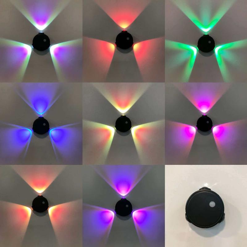 Smart Rgb Gradient Four Head Night Light Magnetic Motion Sensor Rechargeable Wall Lamp For Bedroom Bathroom Closet Garden Home