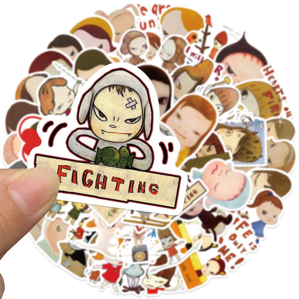 10/30/50pcs Yoshitomo Nara Japanese Artist Stickers Cute Cartoon Decals Water Bottle Guitar Luggage Phone Sticker for Kids Toy