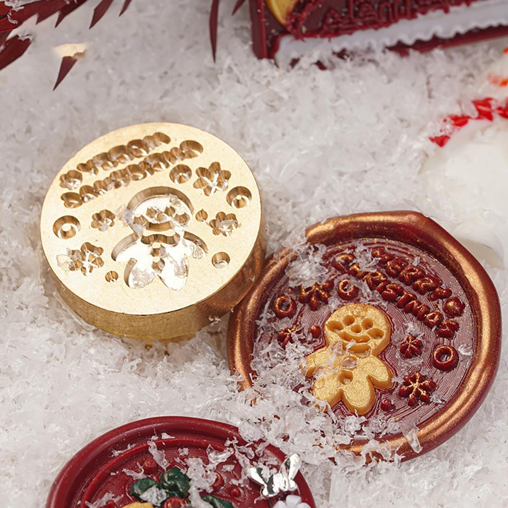 MY# Christmas Art Seal Head Ornamental DIY Craft Supplies for Packaging Scrapboo