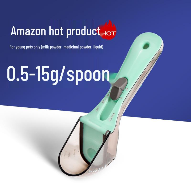Adjustable Pet Food Measuring Spoon for Cats and Dogs