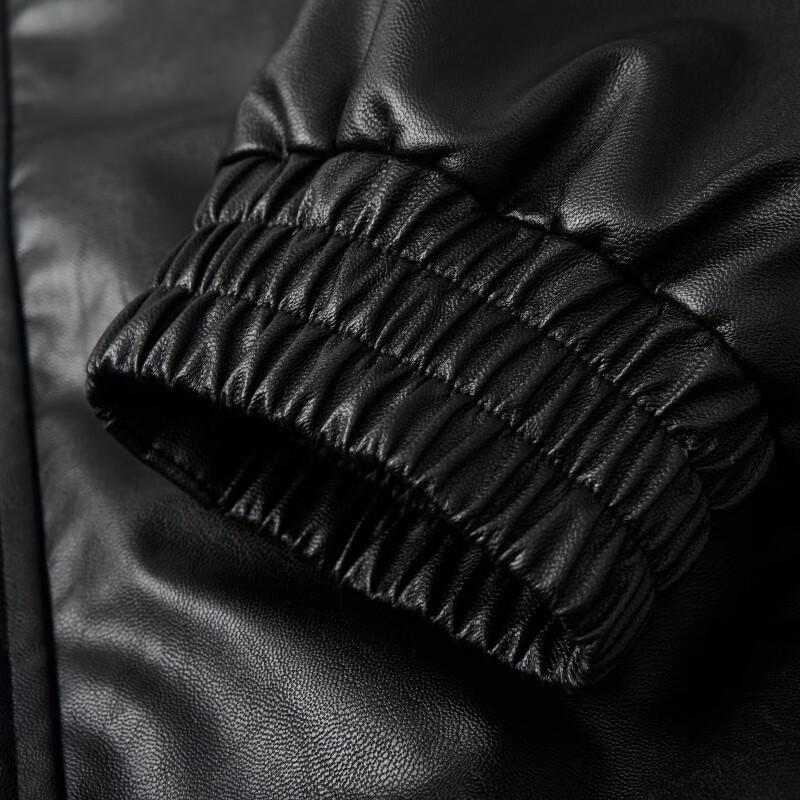 PLAYBOY Men's American Retro Fleece Lined PU Leather Jacket