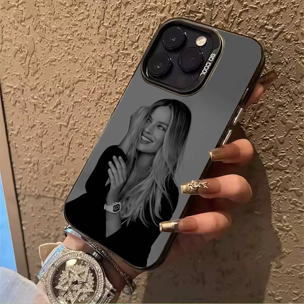 

M- известная актриса-Марго -Робби Для iPhone 17 16 15 14 13 12 11 Pro Max XS 17 Air Силиконовый Цветной Серебристый Бампер Чехол iPhone17Air