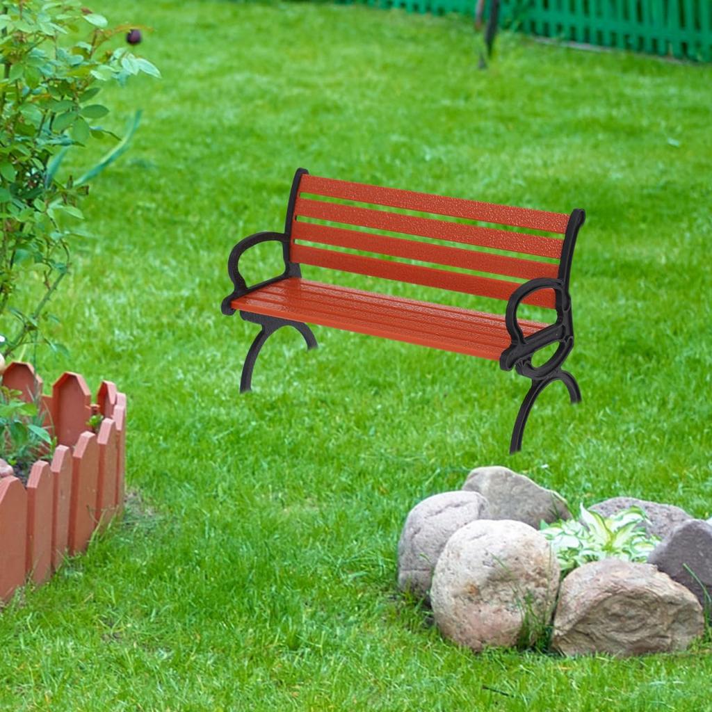 OUNONA Miniature Park Bench Model 3.66 x 2.24 x 1.77 inches Handmade Tabletop Decoration Mini Furniture Dollhouse Accessory Small Garden Bench