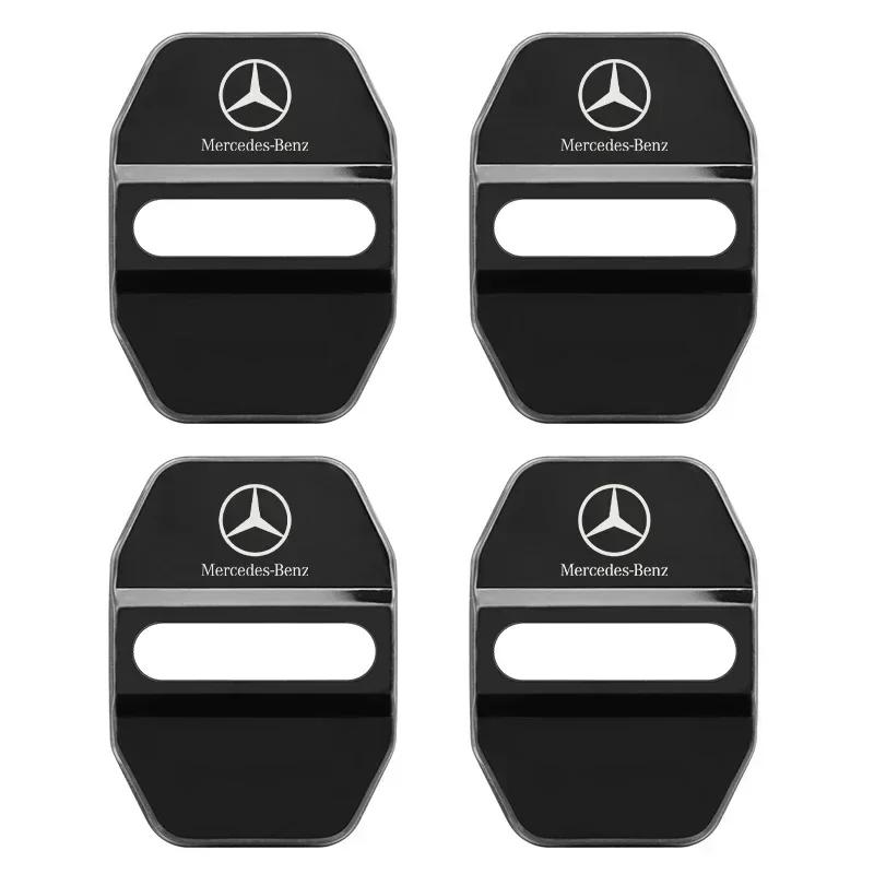 ZPU1 4PCS Car Door Lock cover Protect Buckle Cover Latch Stop Anti Rust Car Accessories For Mercedes Benz W211 W210 W213 W203 W205