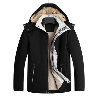 Winter Men 'S Plus Velvet Jacket Loose Plus Size Padded Hooded Coat