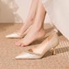 Temperament celebrity royal sister light and familiar style high heels with cheongsam engagement shoes are not tired and happy mother-in-law