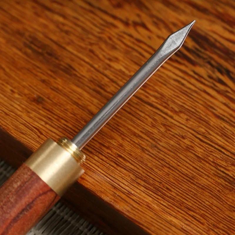 Teenadel aus Edelstahl, Griff aus massivem Sandelholz und Ebenholz, Scheide, langlebiges Pu'er-Tee-Lösemesser, Tee-Set-Zubehör