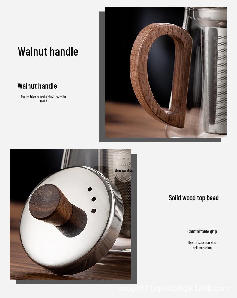 Weisheng High-End Heat-Resistant Glass Tea Infuser Teapot with Filter for Home & Office.