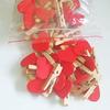 Colorful Heart Wooden Photo Clips for Wall Decoration 