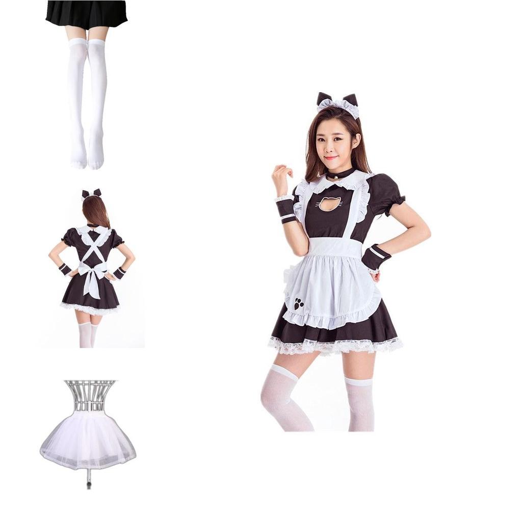 Katzenmädchen Dienstmädchen Kostüm Cosplay Kleid mit Polyester Mischung für Halloween Anime Fans
