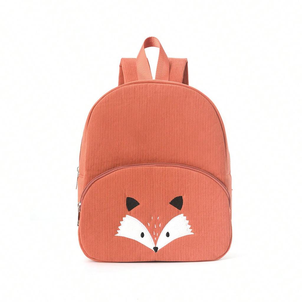 Cute Bear Corduroy Backpack For Elementary School Students Fashionable Casual Backpack Cartoon Plush Bag