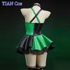 Kim Shego Cosplay Costume Halloween Christmas Role Play Party Comic Women Size S-XL Sexy Spicy Girl Leather Skirt
