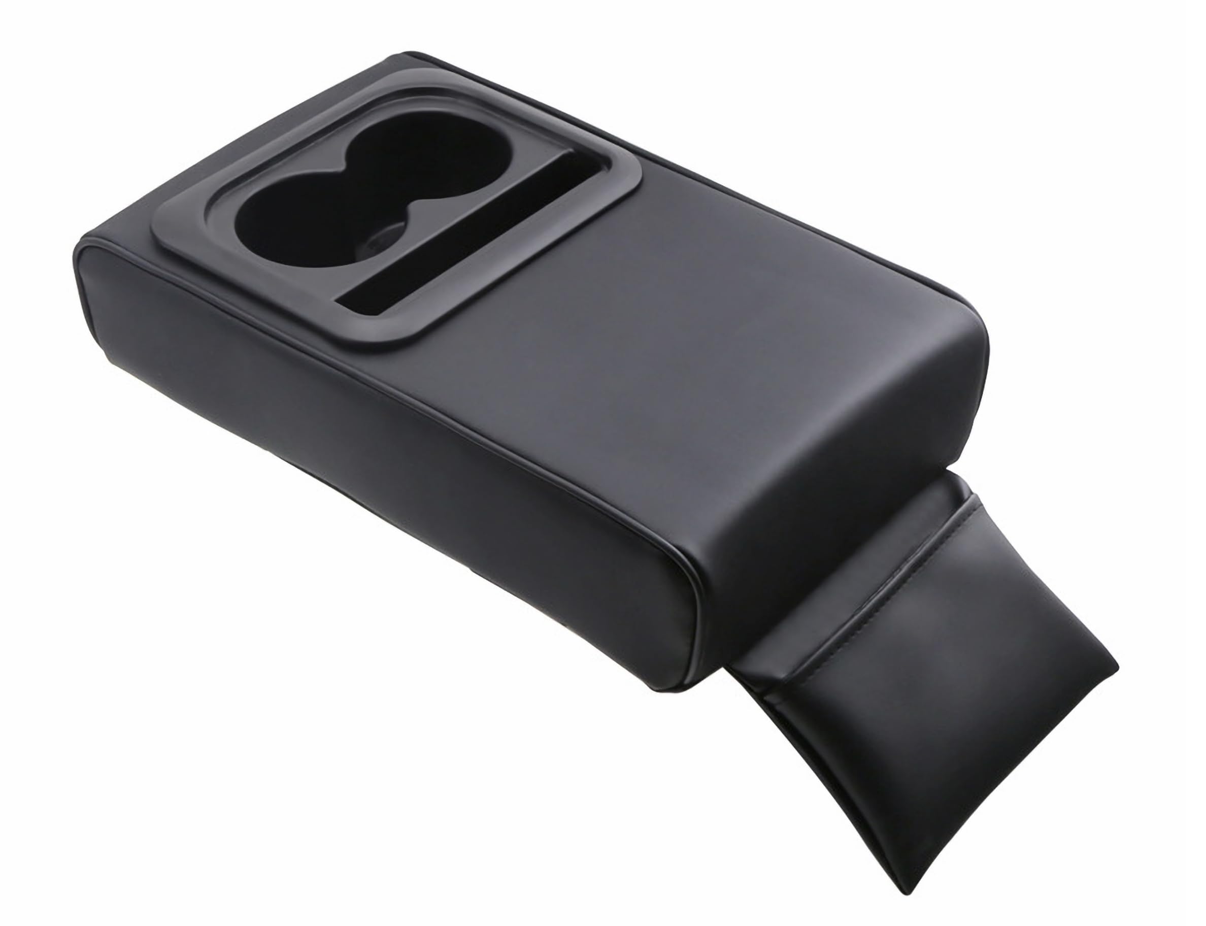 

Rowaica Car Armrest Cushion with Drink Smartphone Console and Small Item Universal Car Accessory Storage, Holder, Box, Armrest, Storage, (Black) чёрный