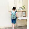 Trendy Children's Backpack For Fall With Stylish Printed Checkered Design And Lightweight Nylon Fabric