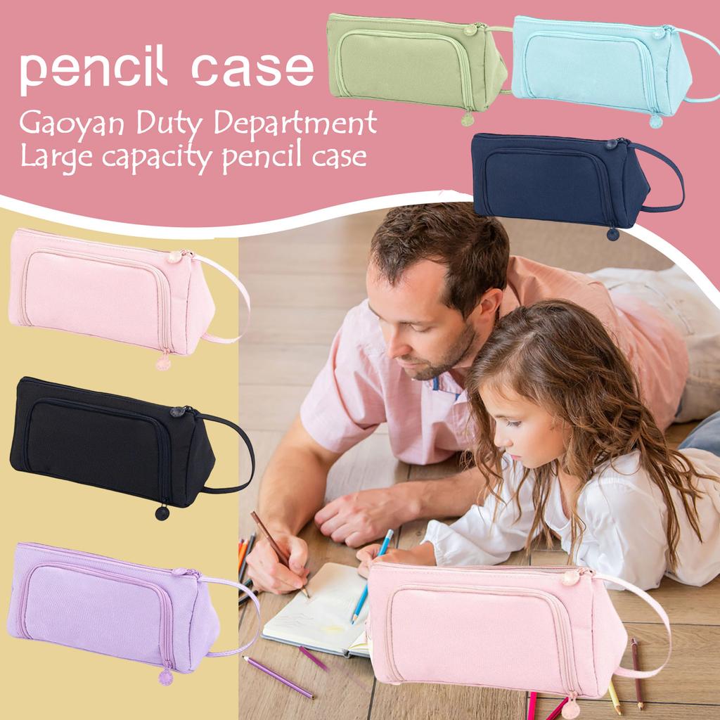 Portable School Bag Pencil Case Primary School Student Three-layer Large Capacity Pencil Case Girl Cute Multifunctional Stationery Bag Portable