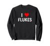 I Love Flukes - Heart - Distressed - Parasite Science Sweatshirt