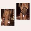 Women Sexy Bodysuit Low-cut Backless Sleeveless Thin See-through Hollow Fishnet Lace Deep